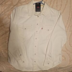 Levi's White Denim Western Shirt